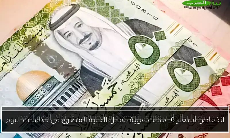 انخفاض أسعار 6 عملات عربية مقابل الجنيه المصري في تعاملات اليوم