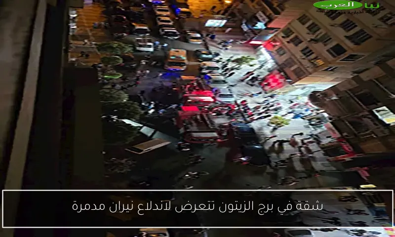 شقة في برج الزيتون تتعرض لاندلاع نيران مدمرة