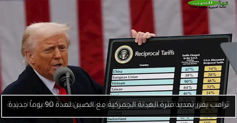 ترامب يقرر تمديد فترة الهدنة الجمركية مع الصين لمدة 90 يوماً جديدة