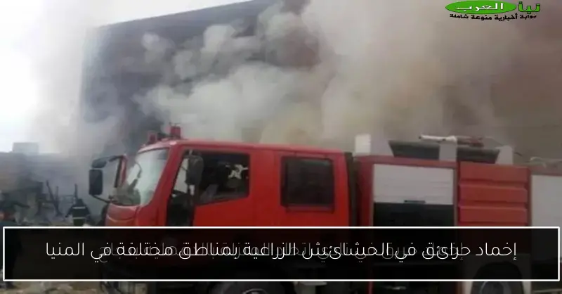 إخماد حرائق في الحشائش الزراعية بمناطق مختلفة في المنيا