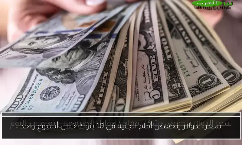 سعر الدولار ينخفض أمام الجنيه في 10 بنوك خلال أسبوع واحد