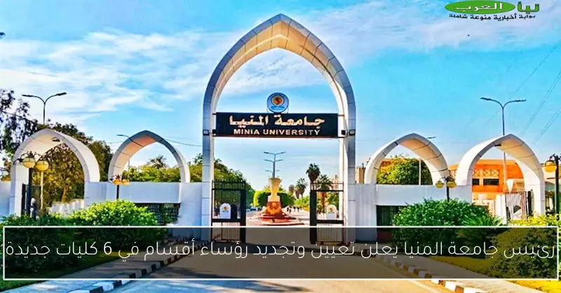رئيس جامعة المنيا يعلن تعيين وتجديد رؤساء أقسام في 6 كليات جديدة