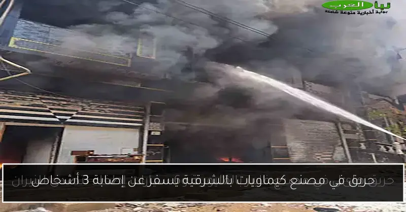 حريق في مصنع كيماويات بالشرقية يسفر عن إصابة 3 أشخاص