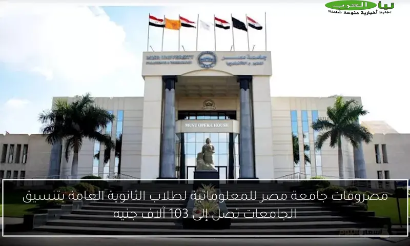 مصروفات جامعة مصر للمعلوماتية لطلاب الثانوية العامة بتنسيق الجامعات تصل إلى 103 آلاف جنيه