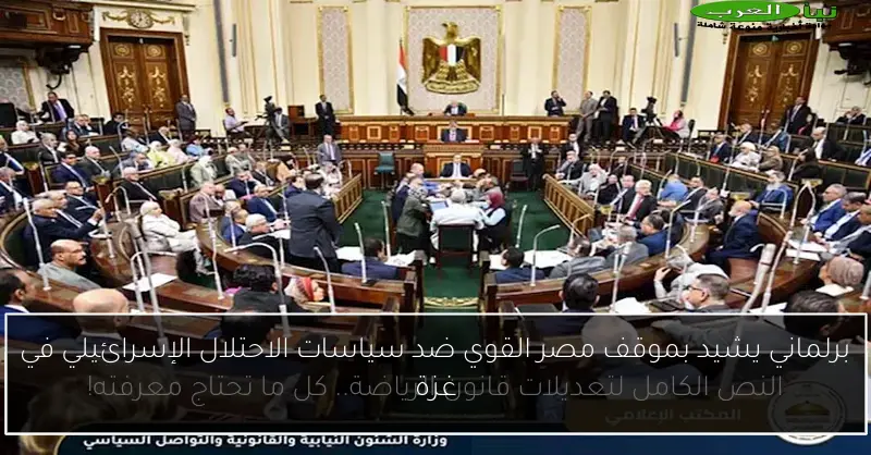 برلماني يشيد بموقف مصر القوي ضد سياسات الاحتلال الإسرائيلي في غزة