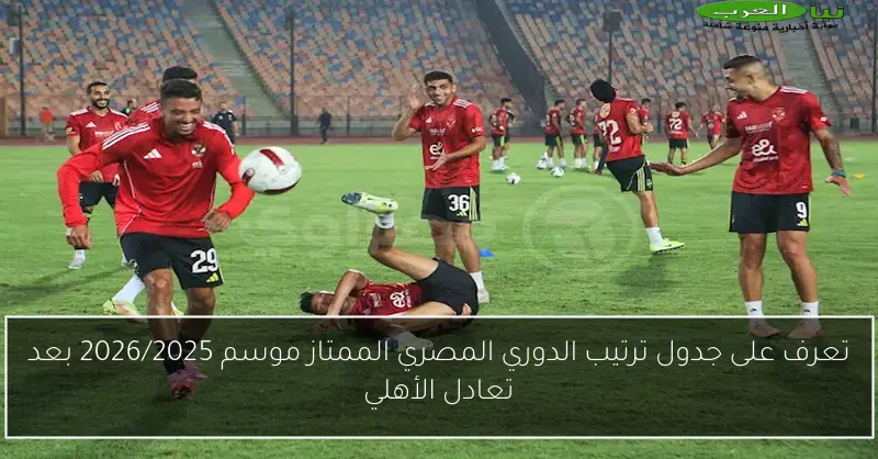 تعرف على جدول ترتيب الدوري المصري الممتاز موسم 2026/2025 بعد تعادل الأهلي