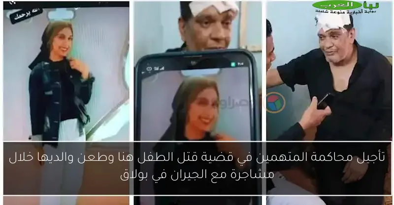 تأجيل محاكمة المتهمين في قضية قتل الطفل هنا وطعن والديها خلال مشاجرة مع الجيران في بولاق