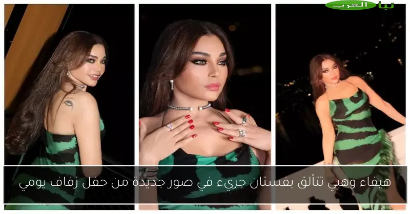هيفاء وهبي تتألق بفستان جريء في صور جديدة من حفل زفاف يومي