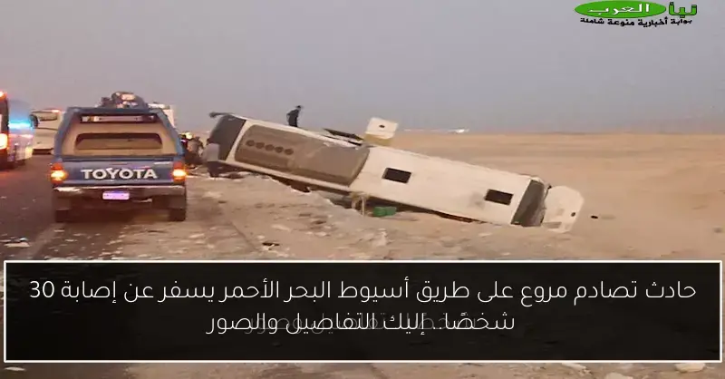 حادث تصادم مروع على طريق أسيوط البحر الأحمر يسفر عن إصابة 30 شخصًا.. إليك التفاصيل والصور