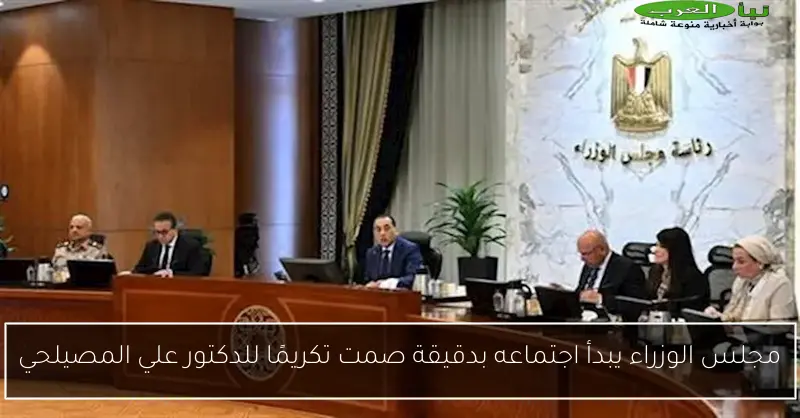 مجلس الوزراء يبدأ اجتماعه بدقيقة صمت تكريمًا للدكتور علي المصيلحي