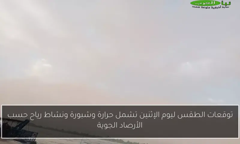 توقعات الطقس ليوم الإثنين تشمل حرارة وشبورة ونشاط رياح حسب الأرصاد الجوية