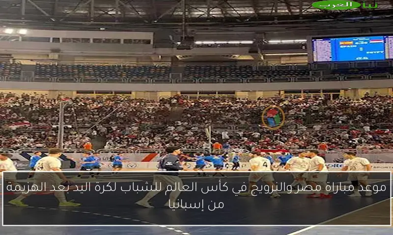موعد مباراة مصر والنرويج في كأس العالم للشباب لكرة اليد بعد الهزيمة من إسبانيا