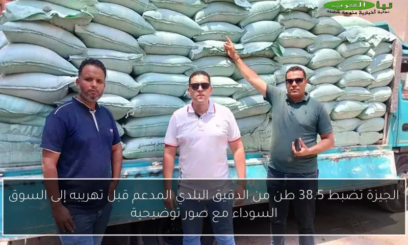 الجيزة تضبط 38.5 طن من الدقيق البلدي المدعم قبل تهريبه إلى السوق السوداء مع صور توضيحية