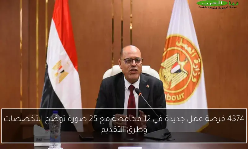 4374 فرصة عمل جديدة في 12 محافظة مع 25 صورة توضح التخصصات وطرق التقديم