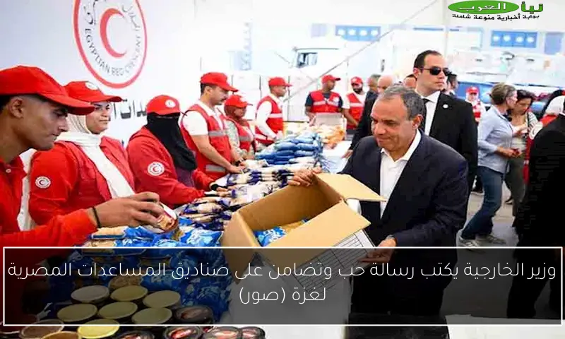 وزير الخارجية يكتب رسالة حب وتضامن على صناديق المساعدات المصرية لغزة (صور)
