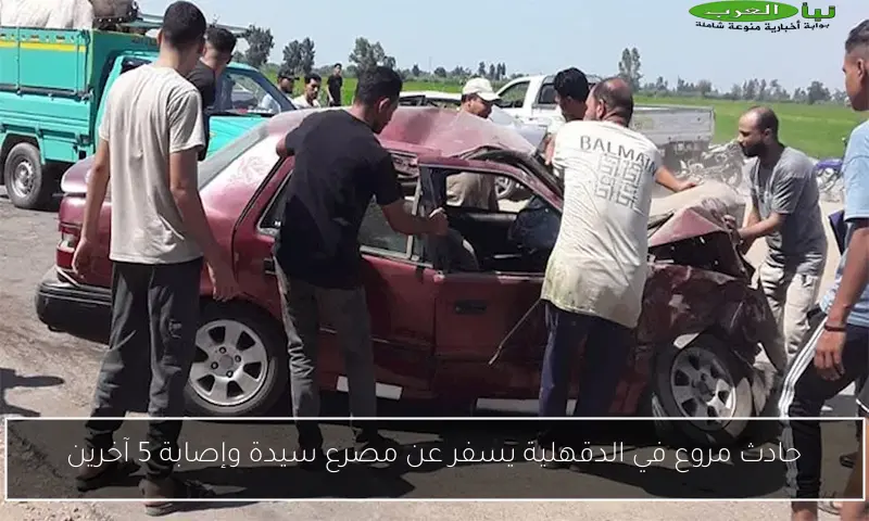 حادث مروع في الدقهلية يسفر عن مصرع سيدة وإصابة 5 آخرين