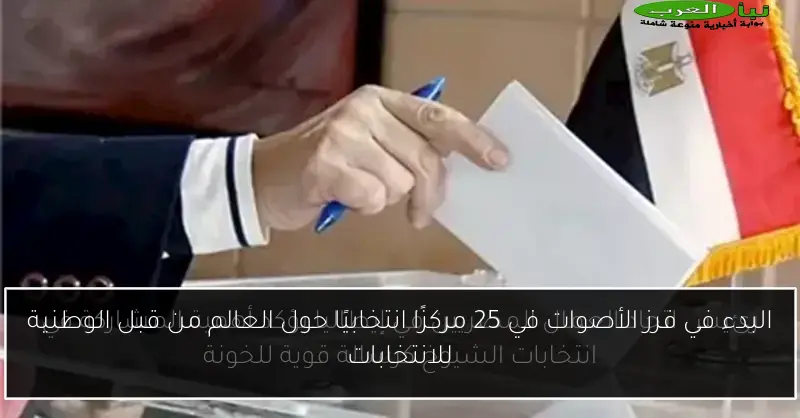 البدء في فرز الأصوات في 25 مركزًا انتخابيًا حول العالم من قبل الوطنية للانتخابات