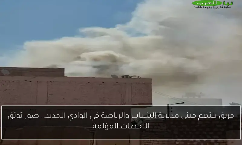 حريق يلتهم مبنى مديرية الشباب والرياضة في الوادي الجديد.. صور توثق اللحظات المؤلمة