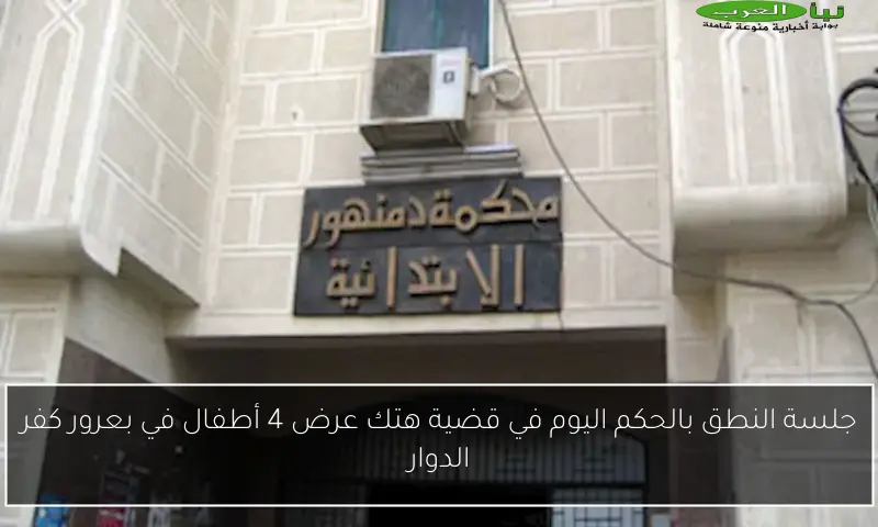 جلسة النطق بالحكم اليوم في قضية هتك عرض 4 أطفال في بعرور كفر الدوار