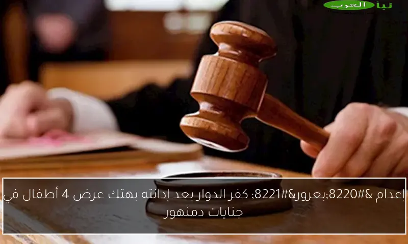 إعدام “بعرور” كفر الدوار بعد إدانته بهتك عرض 4 أطفال في جنايات دمنهور