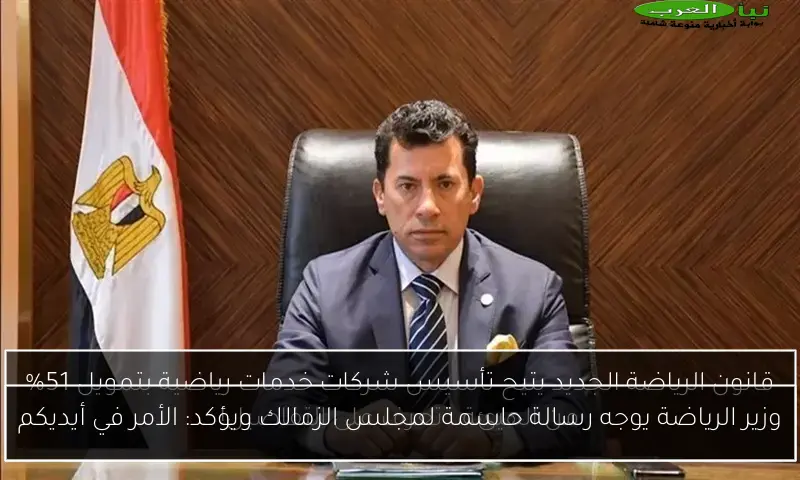 وزير الرياضة يوجه رسالة حاسمة لمجلس الزمالك ويؤكد: الأمر في أيديكم