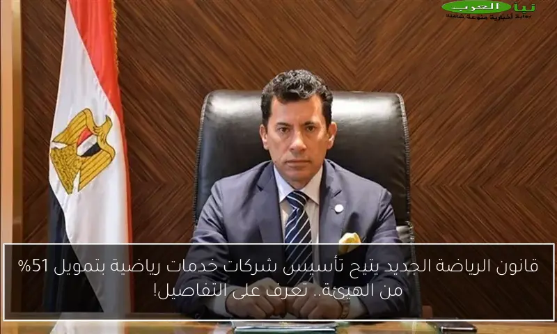 قانون الرياضة الجديد يتيح تأسيس شركات خدمات رياضية بتمويل 51% من الهيئة.. تعرف على التفاصيل!