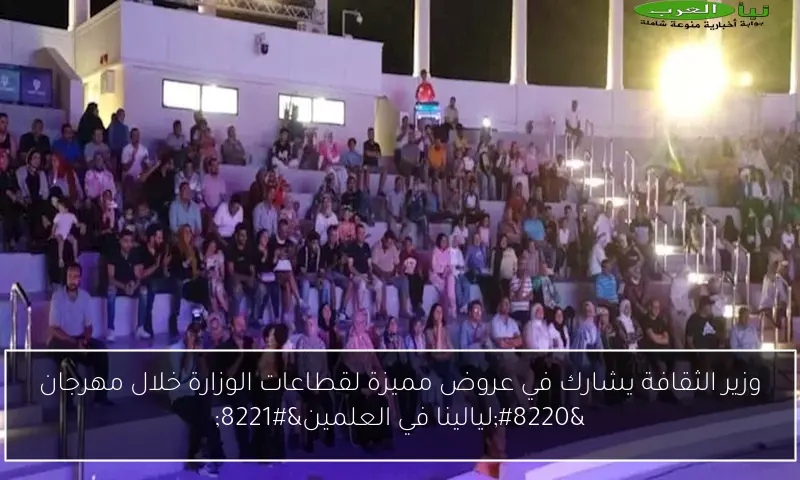وزير الثقافة يشارك في عروض مميزة لقطاعات الوزارة خلال مهرجان “ليالينا في العلمين”