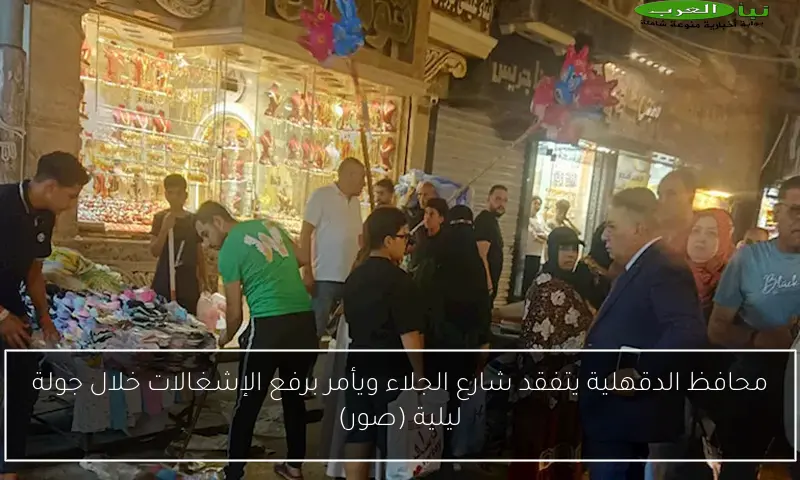 محافظ الدقهلية يتفقد شارع الجلاء ويأمر برفع الإشغالات خلال جولة ليلية (صور)
