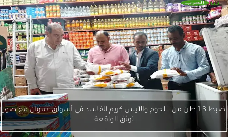 ضبط 1.3 طن من اللحوم والآيس كريم الفاسد في أسواق أسوان مع صور توثق الواقعة