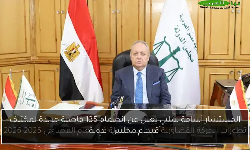 المستشار أسامة شلبي يعلن عن انضمام 135 قاضية جديدة لمختلف أقسام مجلس الدولة