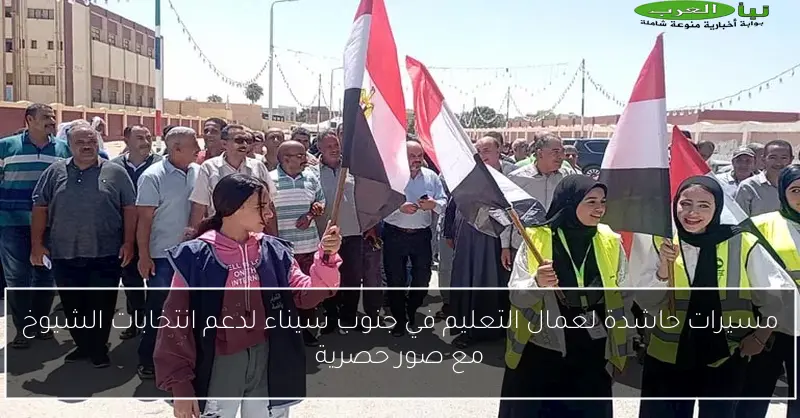 مسيرات حاشدة لعمال التعليم في جنوب سيناء لدعم انتخابات الشيوخ مع صور حصرية