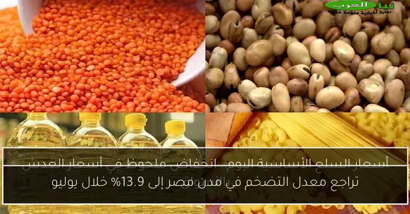 تراجع معدل التضخم في مدن مصر إلى 13.9% خلال يوليو