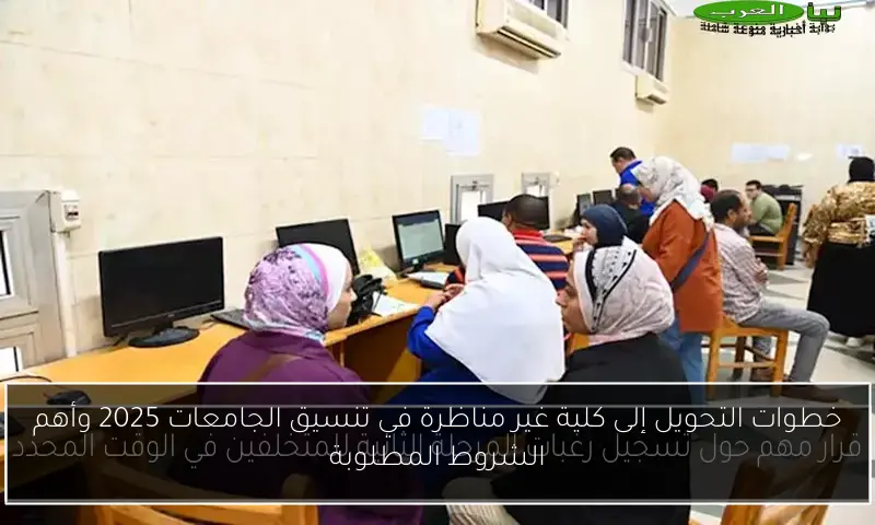 خطوات التحويل إلى كلية غير مناظرة في تنسيق الجامعات 2025 وأهم الشروط المطلوبة