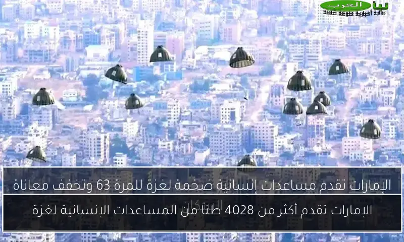 الإمارات تقدم أكثر من 4028 طناً من المساعدات الإنسانية لغزة