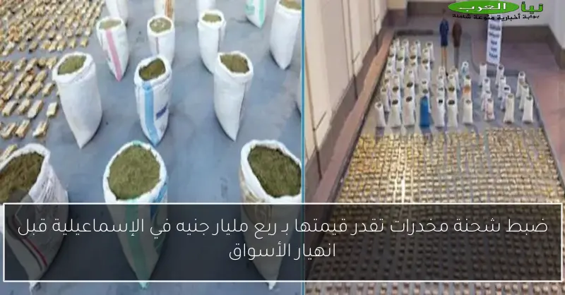 ضبط شحنة مخدرات تقدر قيمتها بـ ربع مليار جنيه في الإسماعيلية قبل انهيار الأسواق