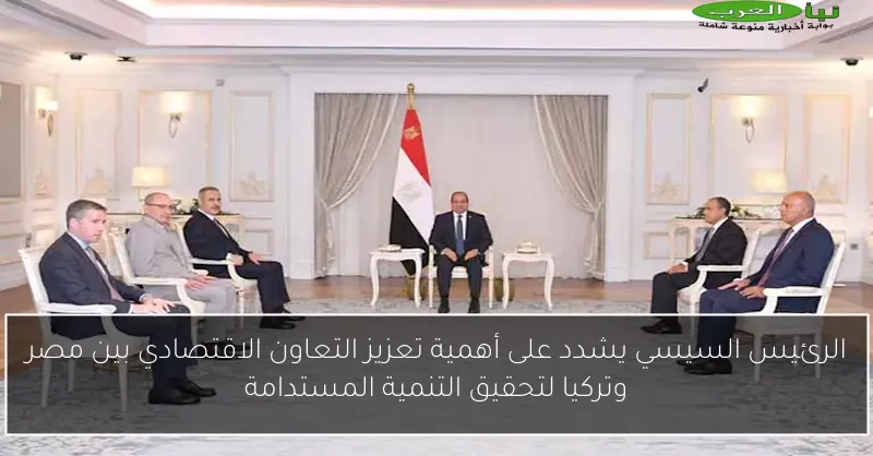 الرئيس السيسي يشدد على أهمية تعزيز التعاون الاقتصادي بين مصر وتركيا لتحقيق التنمية المستدامة