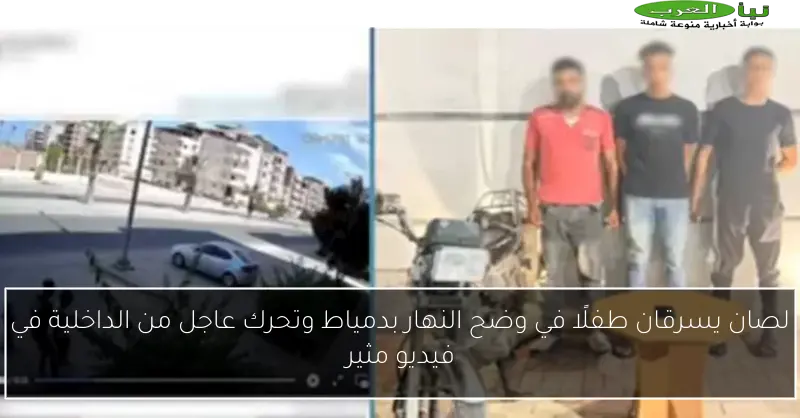 لصان يسرقان طفلًا في وضح النهار بدمياط وتحرك عاجل من الداخلية في فيديو مثير