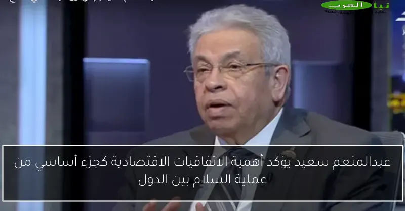 عبدالمنعم سعيد يؤكد أهمية الاتفاقيات الاقتصادية كجزء أساسي من عملية السلام بين الدول