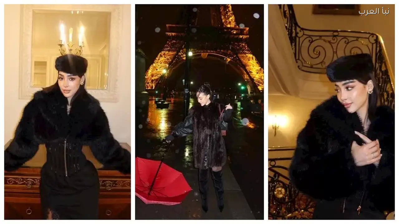 بسمة بوسيل تتألق بإطلالة شتوية أمام برج إيفل في باريس