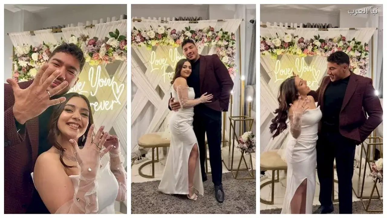 تامر حسني يحضر خطوبة مدربة الجيم هاجر الشافعي