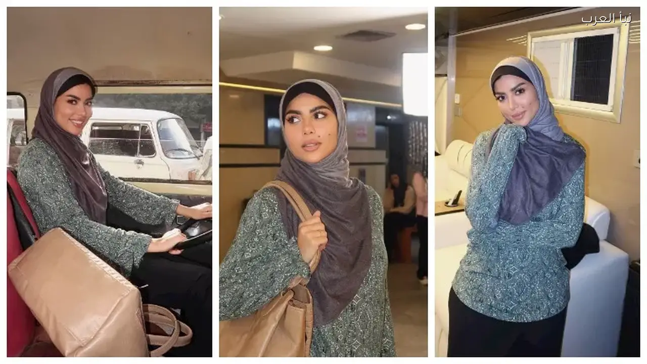 كارولين عزمي تنشر صورًا من كواليس “رأس الأفعى” بالحجاب