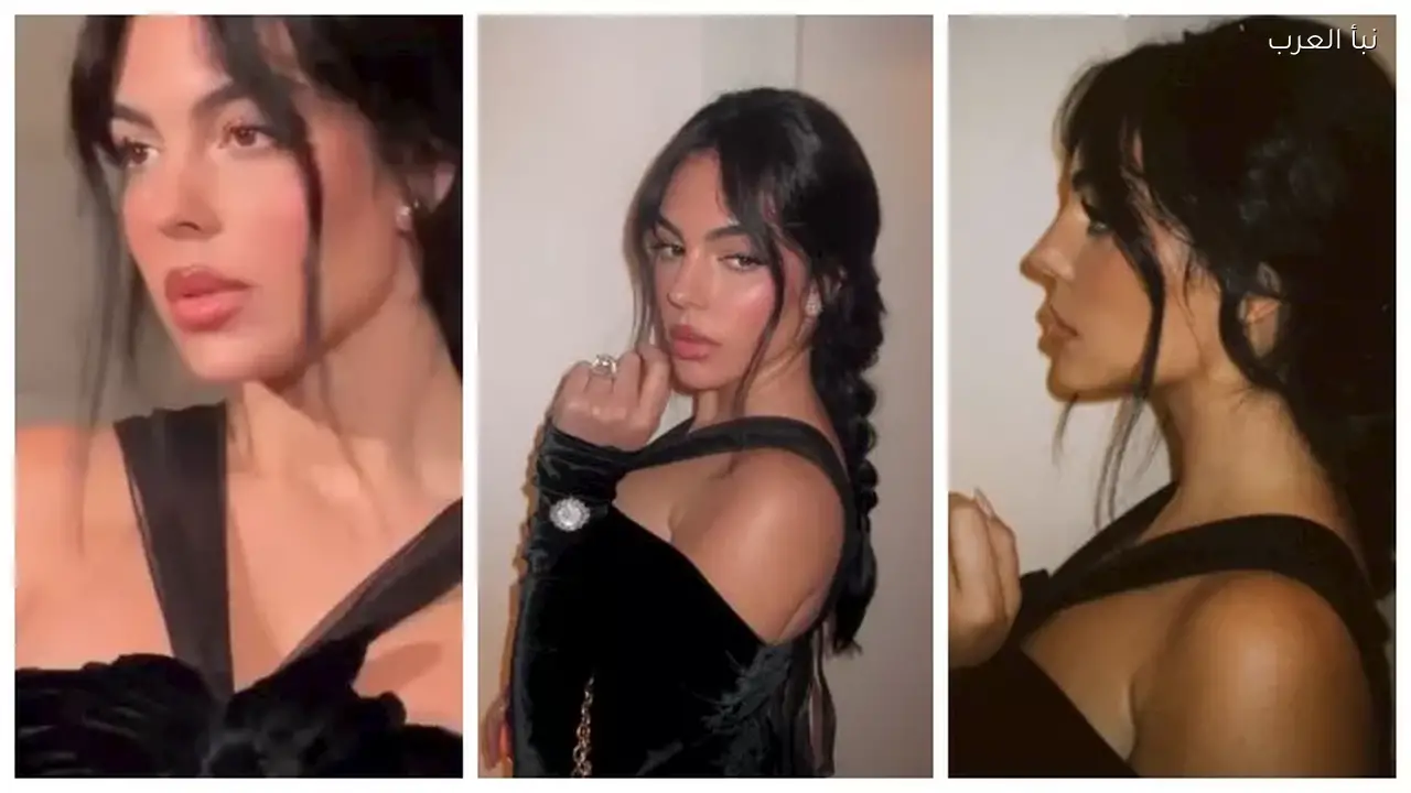 جورجينا تظهر بفستان أسود في روما مع فريق عملها