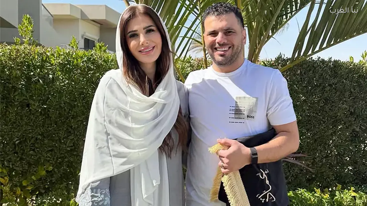 عماد متعب يشارك صور احتفال زوجته بعيد الفطر
